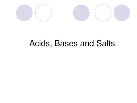 Acids, Bases and Salts.