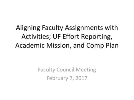 Faculty Council Meeting February 7, 2017