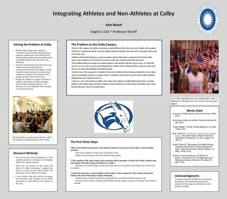 Integrating Athletes and Non-Athletes at Colby