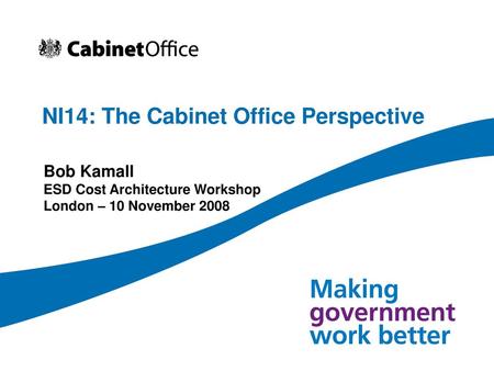 NI14: The Cabinet Office Perspective