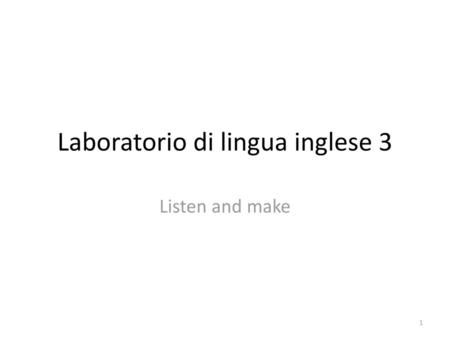 Laboratorio di lingua inglese 3