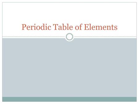 Periodic Table of Elements