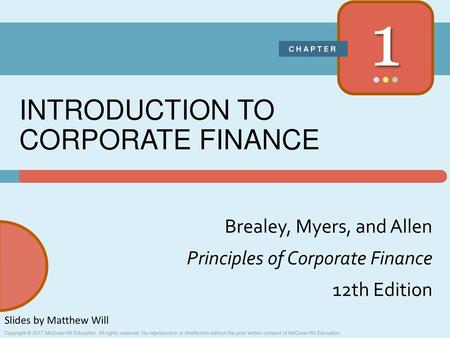 Introduction to Corporate Finance