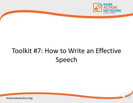 Toolkit #7: How to Write an Effective Speech