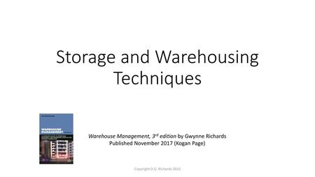 Storage and Warehousing Techniques