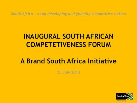 South Africa – a top developing and globally competitive nation