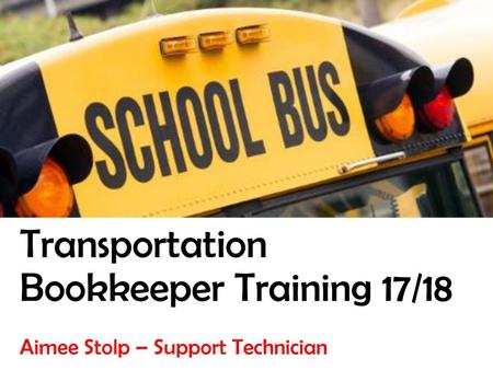 Transportation Bookkeeper Training 17/18