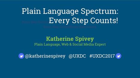 Katherine Spivey Plain Language, Web & Social Media Expert