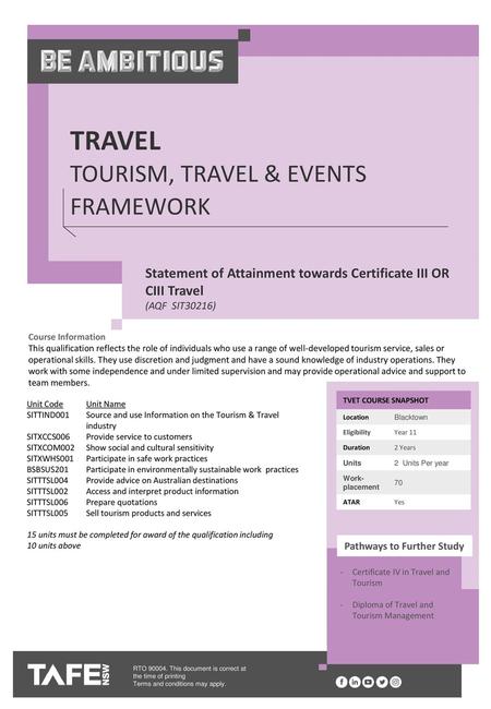 Travel Tourism, Travel & Events Framework