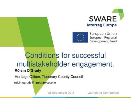 Conditions for successful multistakeholder engagement.