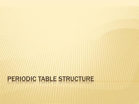 Periodic Table Structure