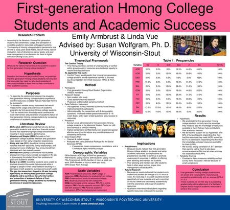 First-generation Hmong College Students and Academic Success