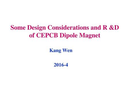 Some Design Considerations and R &D of CEPCB Dipole Magnet