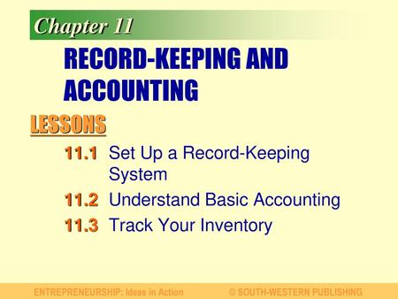 RECORD-KEEPING AND ACCOUNTING