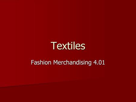 Fashion Merchandising 4.01