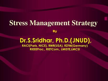 Stress Management Strategy