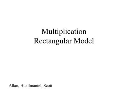 Multiplication Rectangular Model