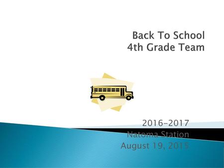 Back To School 4th Grade Team