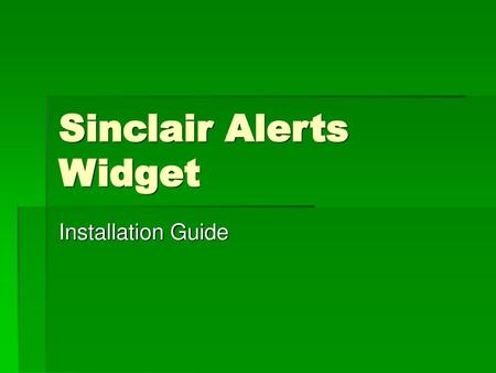 Sinclair Alerts Widget