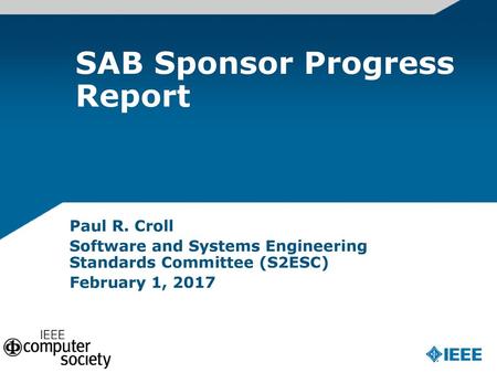 SAB Sponsor Progress Report