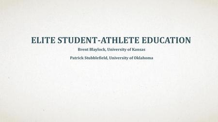 Elite Student-Athlete Education