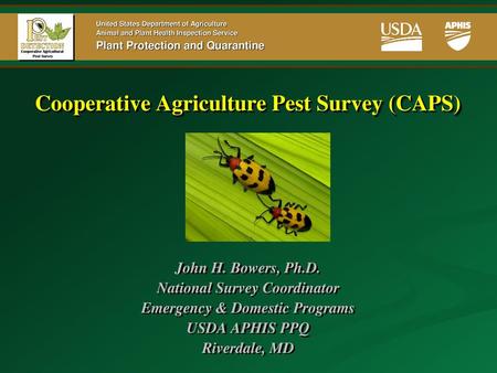 Cooperative Agriculture Pest Survey (CAPS)