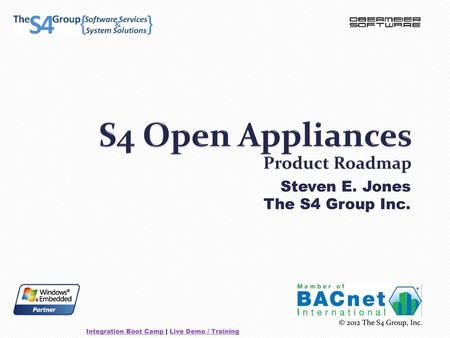 S4 Open Appliances Product Roadmap