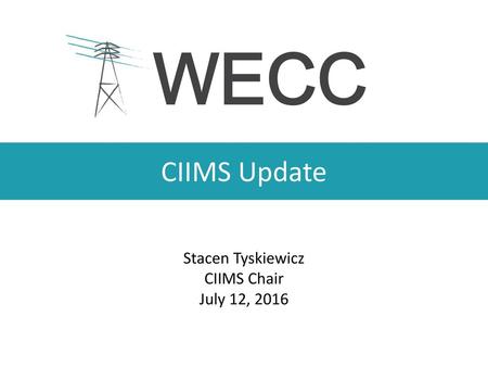 Stacen Tyskiewicz CIIMS Chair July 12, 2016