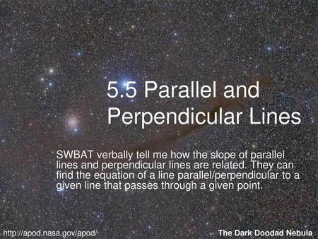 5.5 Parallel and Perpendicular Lines