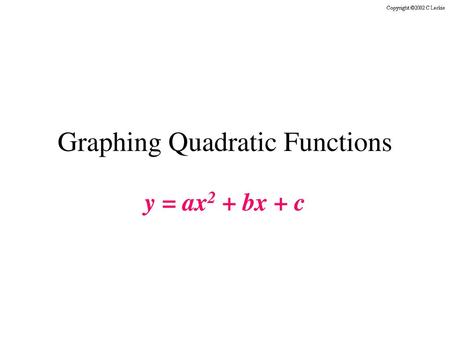 Graphing Quadratic Functions