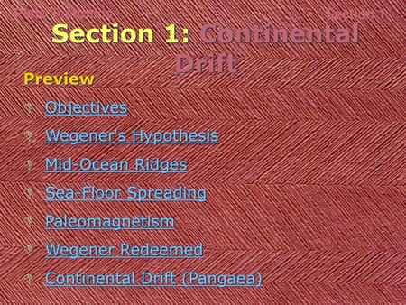 Section 1: Continental Drift