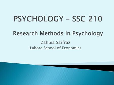 Research Methods in Psychology