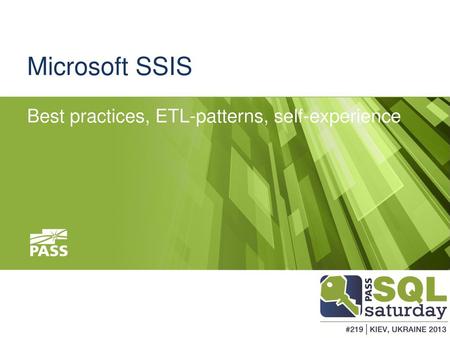 Best practices, ETL-patterns, self-experience