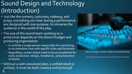 Sound Design and Technology (Introduction)