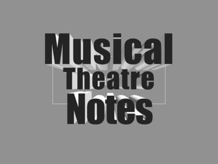 Musical Theatre Notes Stacked, exploded 3-D text (Intermediate)