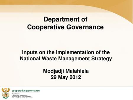 Department of Cooperative Governance