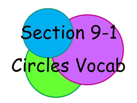 Section 9-1 Circles Vocab.