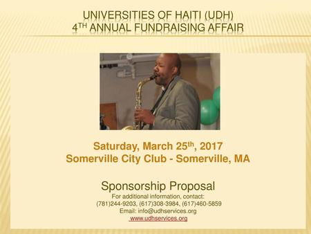 Universities of haiti (UDH) 4th annuAL fundraising Affair