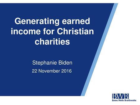 Generating earned income for Christian charities