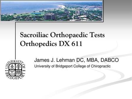 Sacroiliac Orthopaedic Tests Orthopedics DX 611