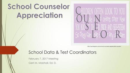 School Data & Test Coordinators