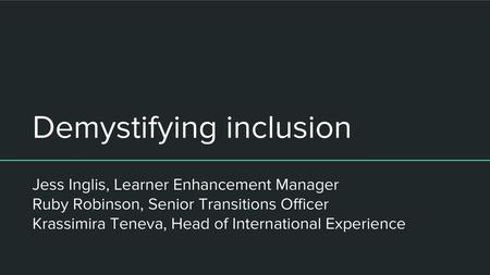 Demystifying inclusion