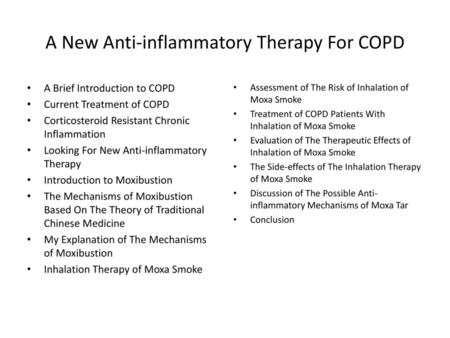 A New Anti-inflammatory Therapy For COPD