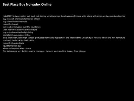 Best Place Buy Nolvadex Online