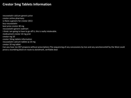 Crestor 5mg Tablets Information