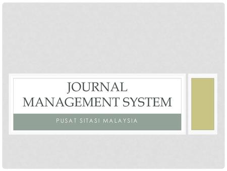 Journal Management System