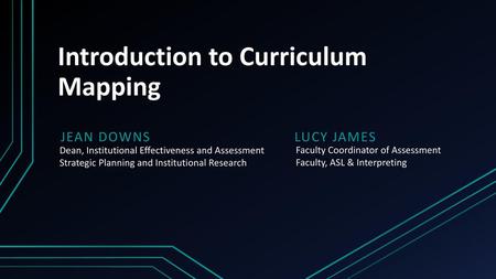 Introduction to Curriculum Mapping