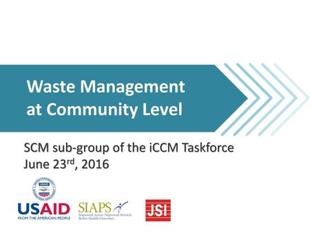 Waste Management at Community Level