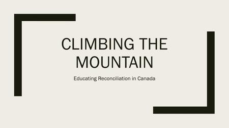 Educating Reconciliation in Canada