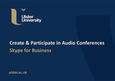 Create & Participate in Audio Conferences